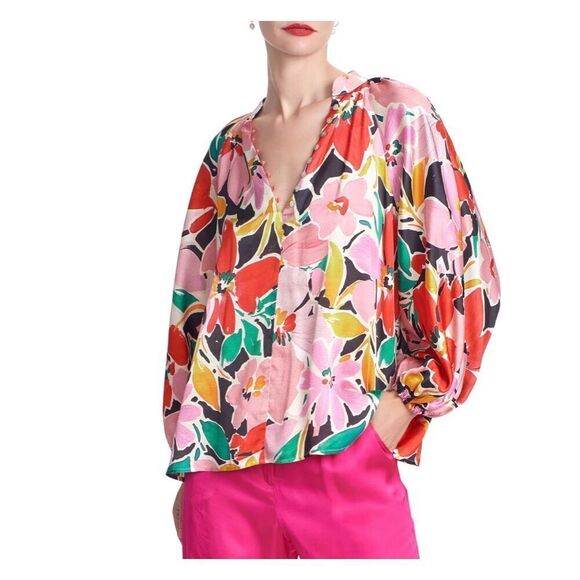 Anthropologie Corey Lynn Carter Noemi Pink Top Nwt Size Large - Picture 7 of 7